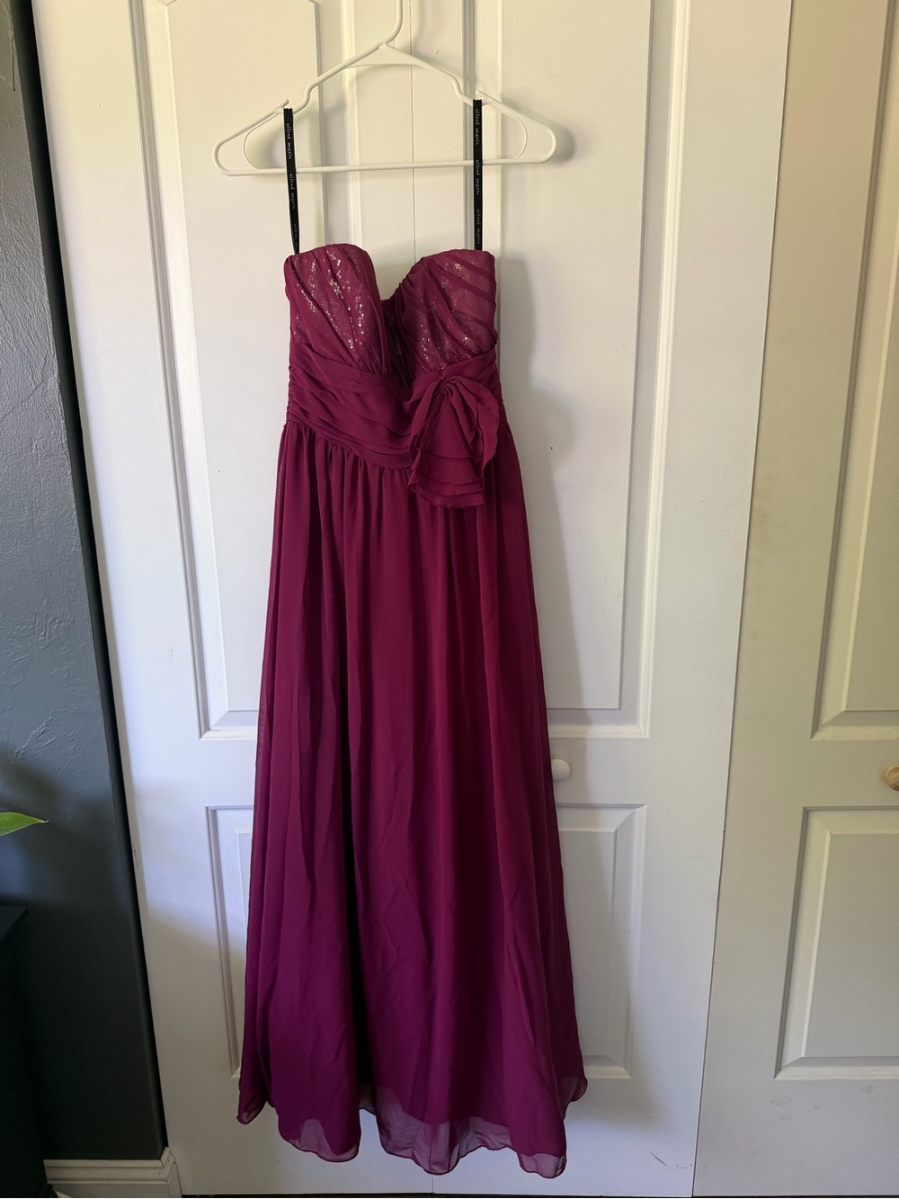 Alfred Angelo Plum Strapless Formal Gown